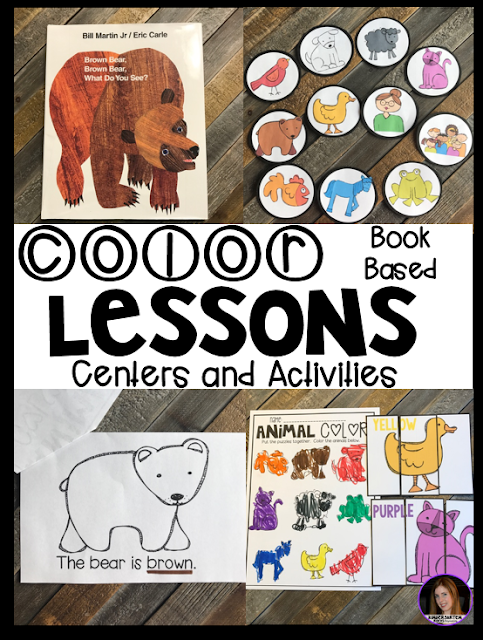 Are you looking for fun hands on activities to work on color identification with your child or students?  Then check out our color themed centers.