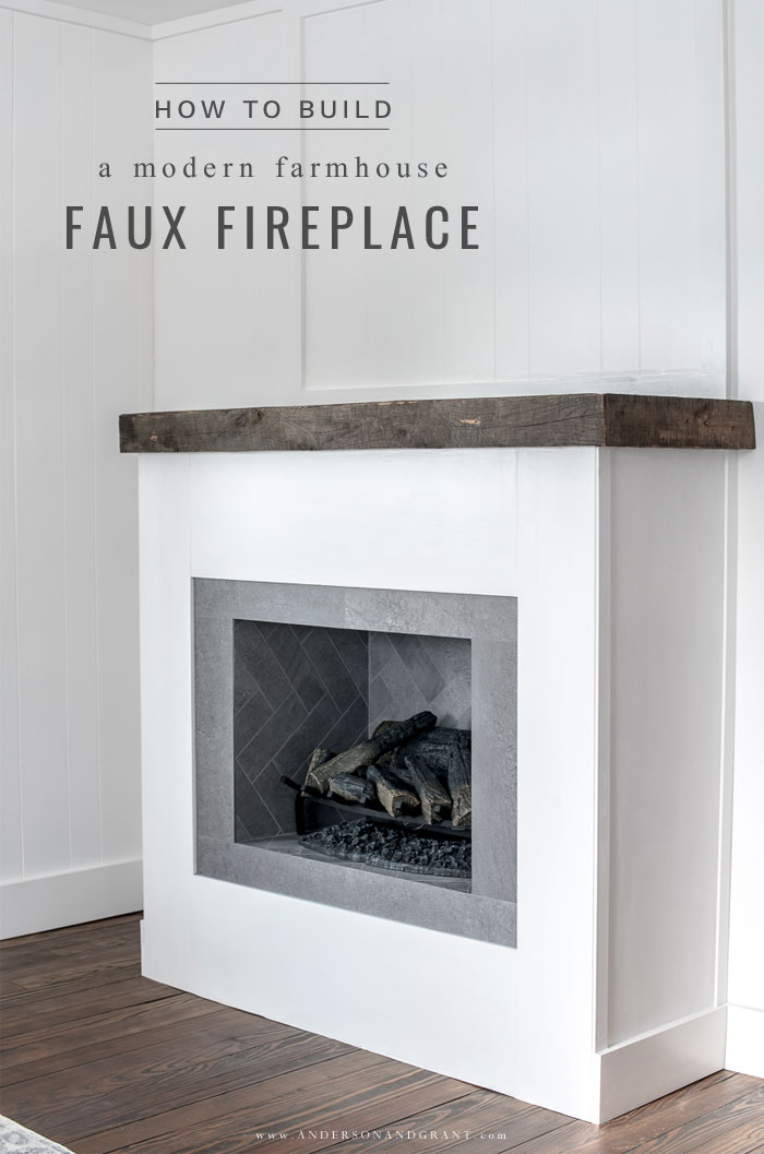 how to build a modern farmhouse faux fireplace