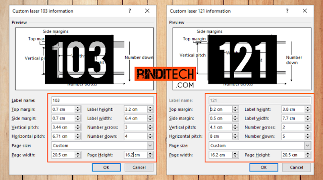 Cara Print Label Undangan 103 dan 121 di Microsoft Word