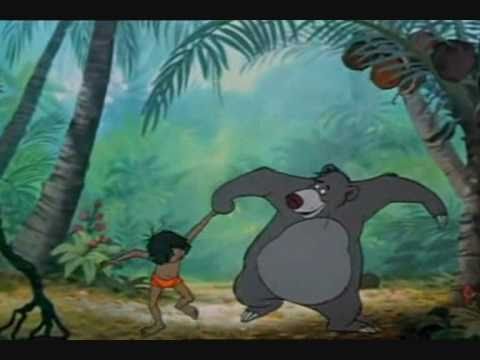 Baloo and Mowgli dancing as seen from the front in Disney's The Jungle Book  animatedfilmreviews.filminspector.com