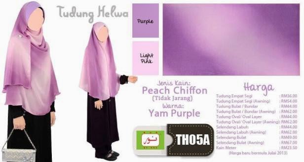 warna yam purple tudung moden helwa