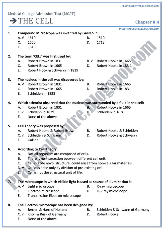 the-cell-mcat-mcqs-test-biology-xi-xii