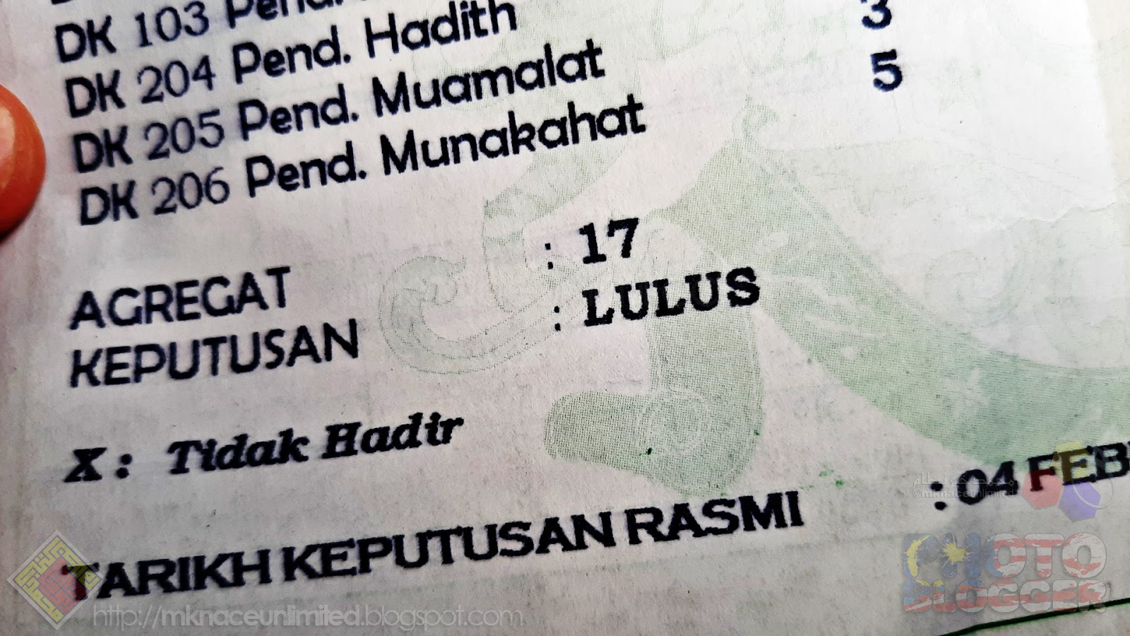 Keputusan darjah khas 2020