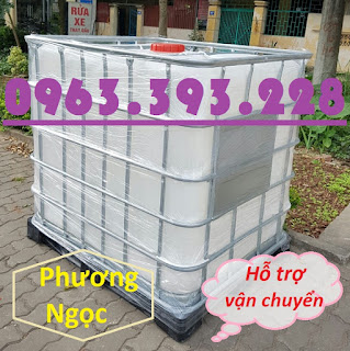 Tank nhựa IBC 1000L nhập khẩu, bồn nhựa 1 khối đựng hóa chất, bồn nhựa có khung  5389010872c99097c9d8