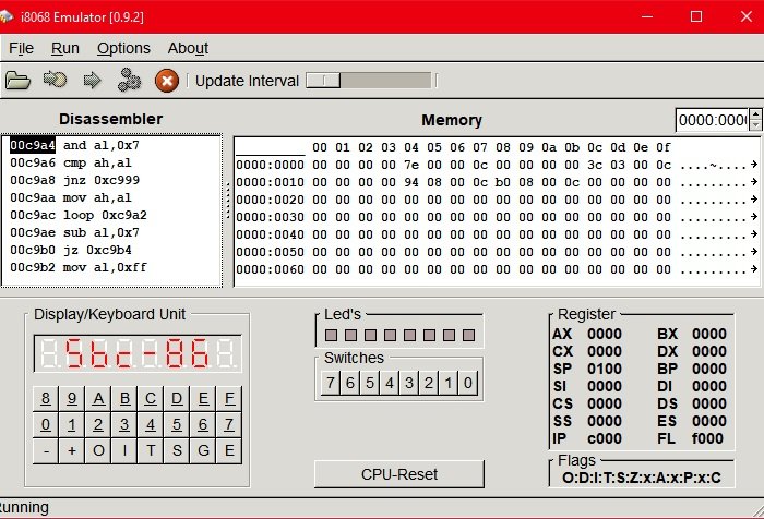 8086 ไมโครโปรเซสเซอร์ Emulators สำหรับ Windows 10