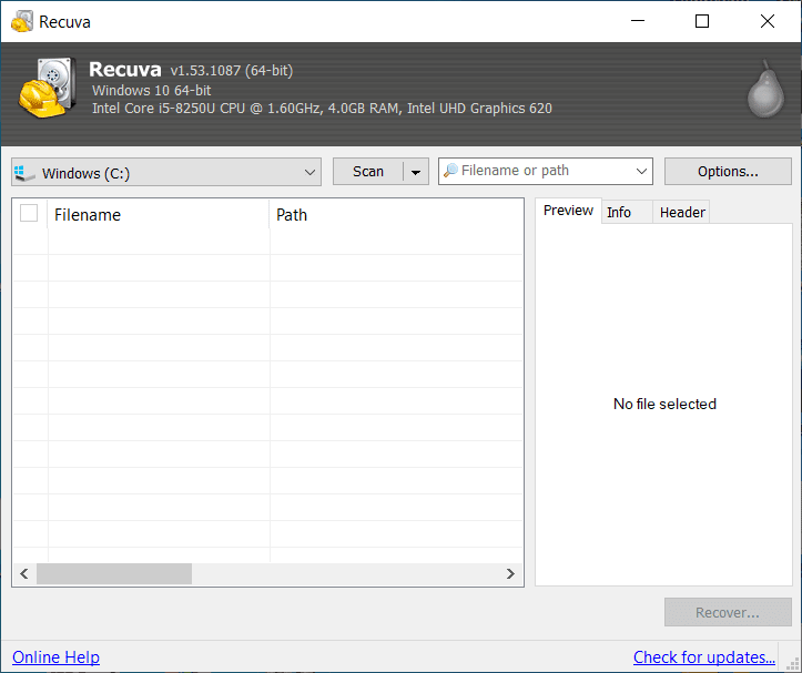 piriform recuva professional 1.53 piriform recuva professional 1.53