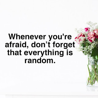 Whenever you're afraid, don't forget everything is random.