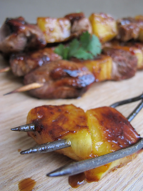 Morsels and Musings sticky tamarind pork & pineapple skewers