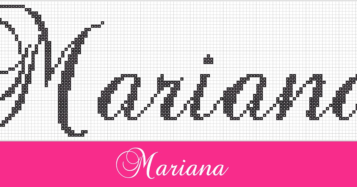 Nomes em Ponto Cruz: Mariana - Monograma Borboletas - Nomes em Ponto Cruz