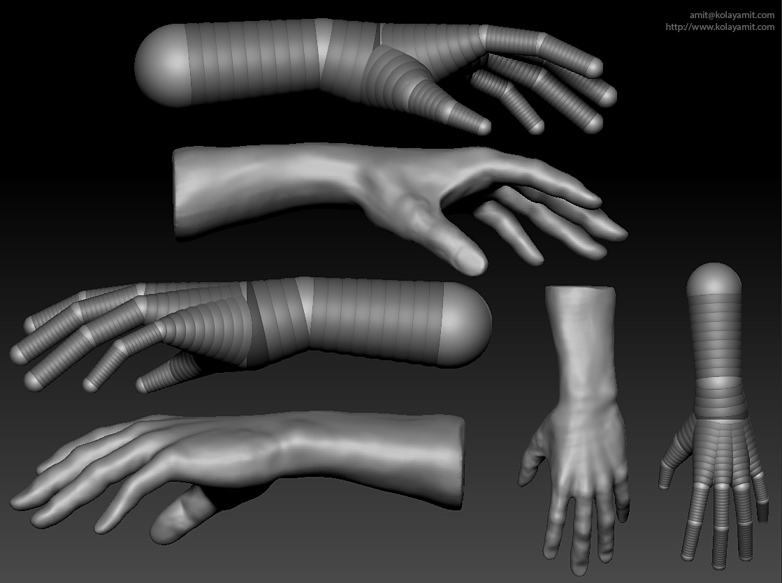 ART BLOG OF CHARACTER ARTIST AMIT KOLAY Basic Hand From Zsphere and