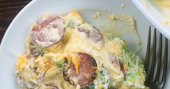 BROCCOLI & SMOKED SAUSAGE CASSEROLE #lowcarb #healthydinner