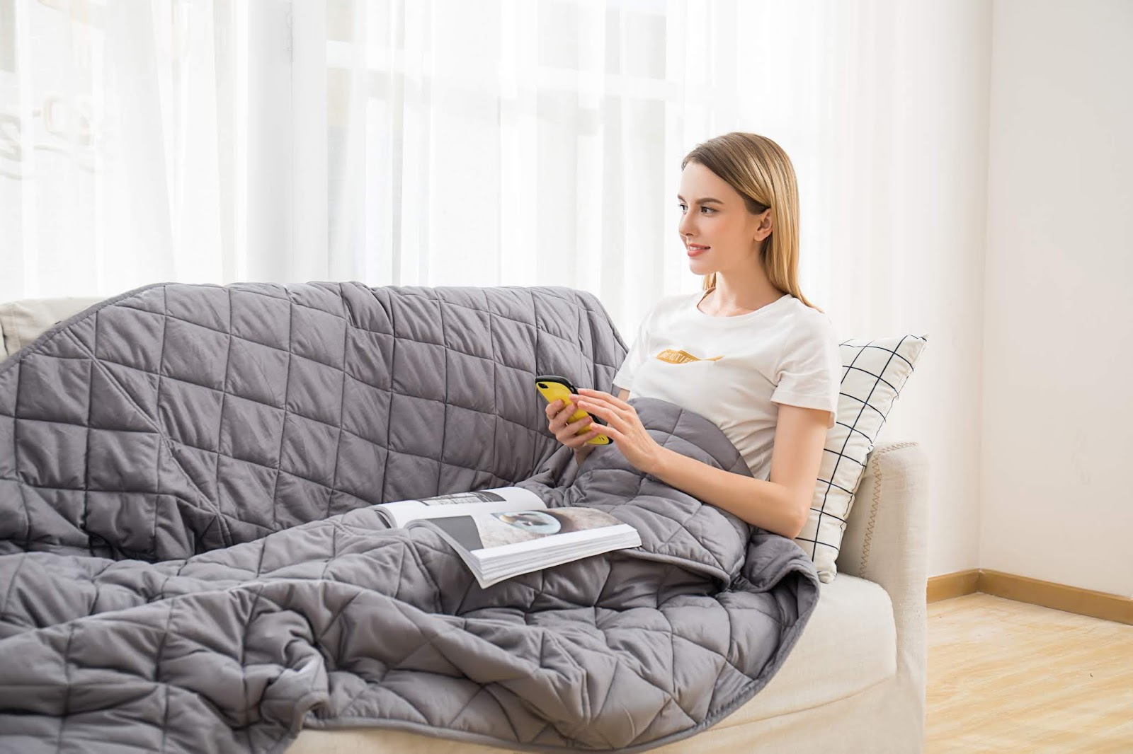 JAYMAG ANTI ANXIETY BLANKET IMPROVE SLEEP, MOOD, ANXIETY, PROMOTE