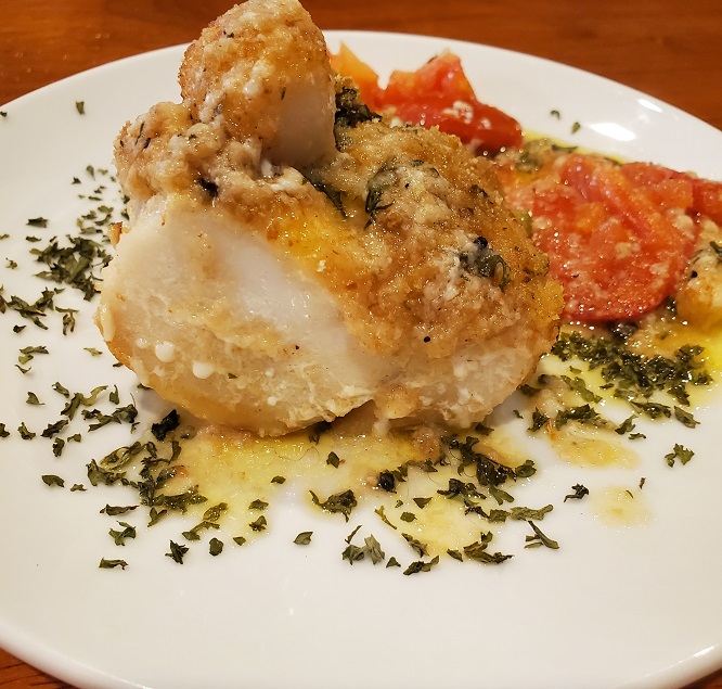 Baked Haddock and Scallops with Lemon Butter Dill Sauce What's Cookin