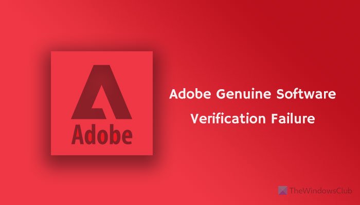 Errore di verifica del software originale Adobe