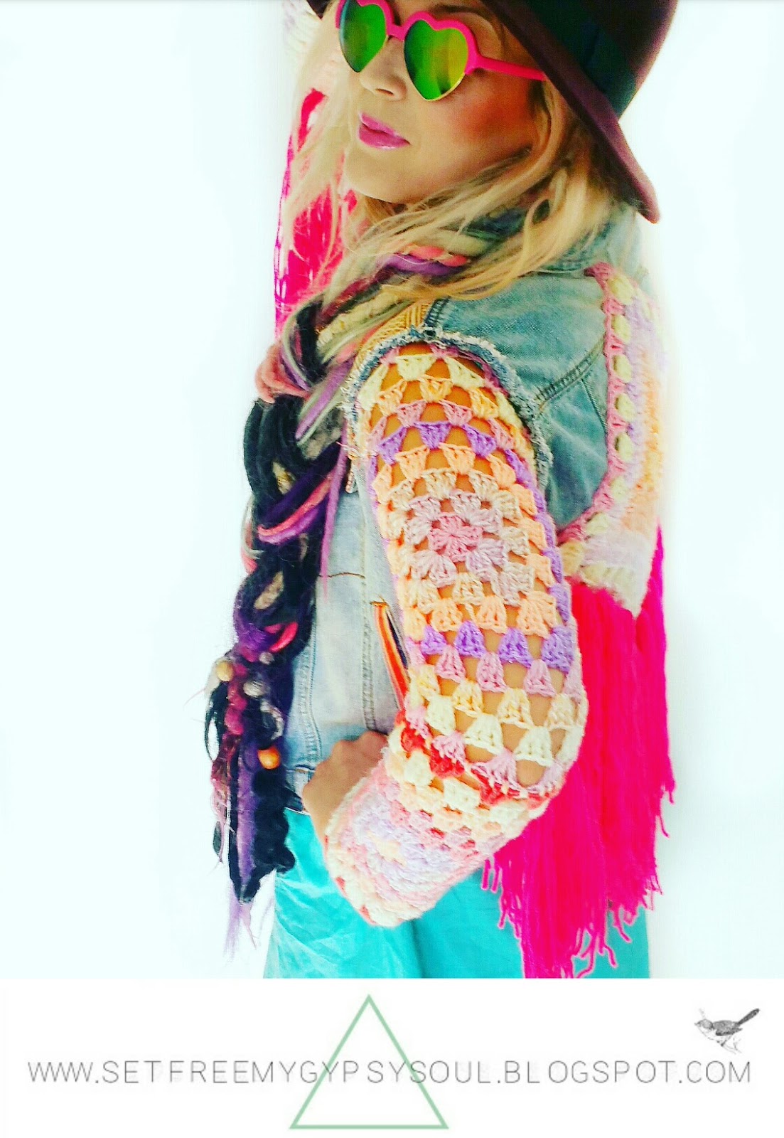 Set Free My Gypsy Soul a Crochet Craft blog Fringed Crochet Denim