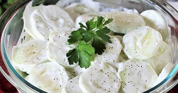 Grandma's Cucumbers in Sour Cream | The Kitchen is My Playground