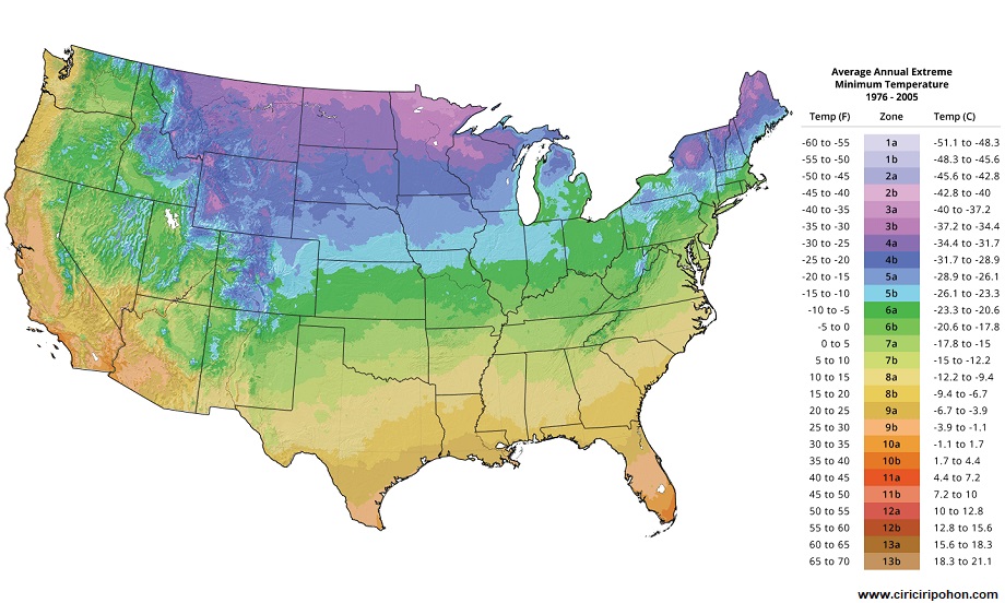 Pengertian USDA Hardiness Zones