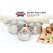 Bộ Nồi Inox 5 Đáy SUNHOUSE SH781 16, 20, 24 cm