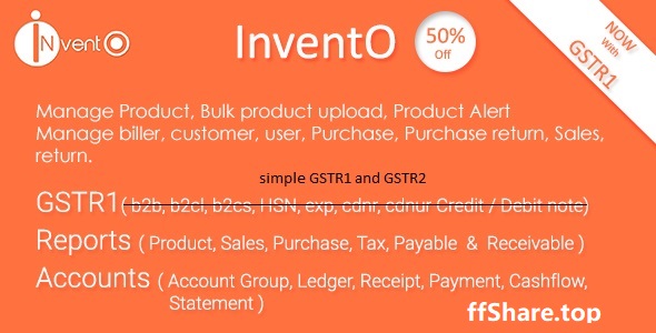 InventO v2.1 - Accounting | Billing | Inventory (GST Compliance with GSTR1 & GSTR2 Integrated)