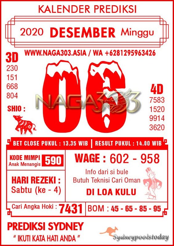 Kode Syair SDY Hari Ini Minggu 06122020 Bocoran Togel