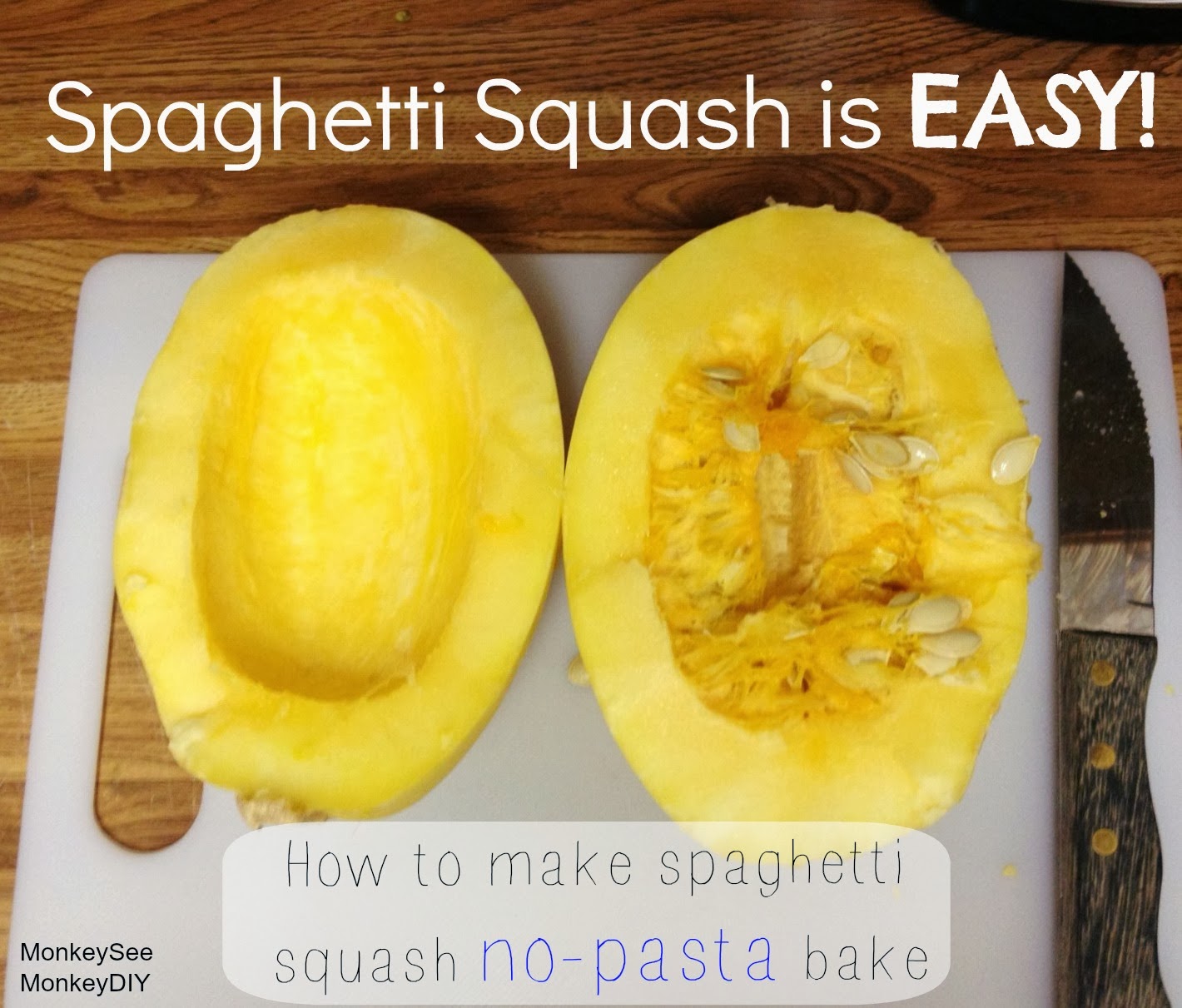 Monkey See Monkey DIY: Easy Spaghetti Squash NO-Pasta Bake!