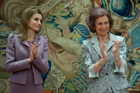 Queen Sofia and Princess Letizia attended the Delivery of the decorations of the Civil Order of Social Solidarity at Zarzuela Palace