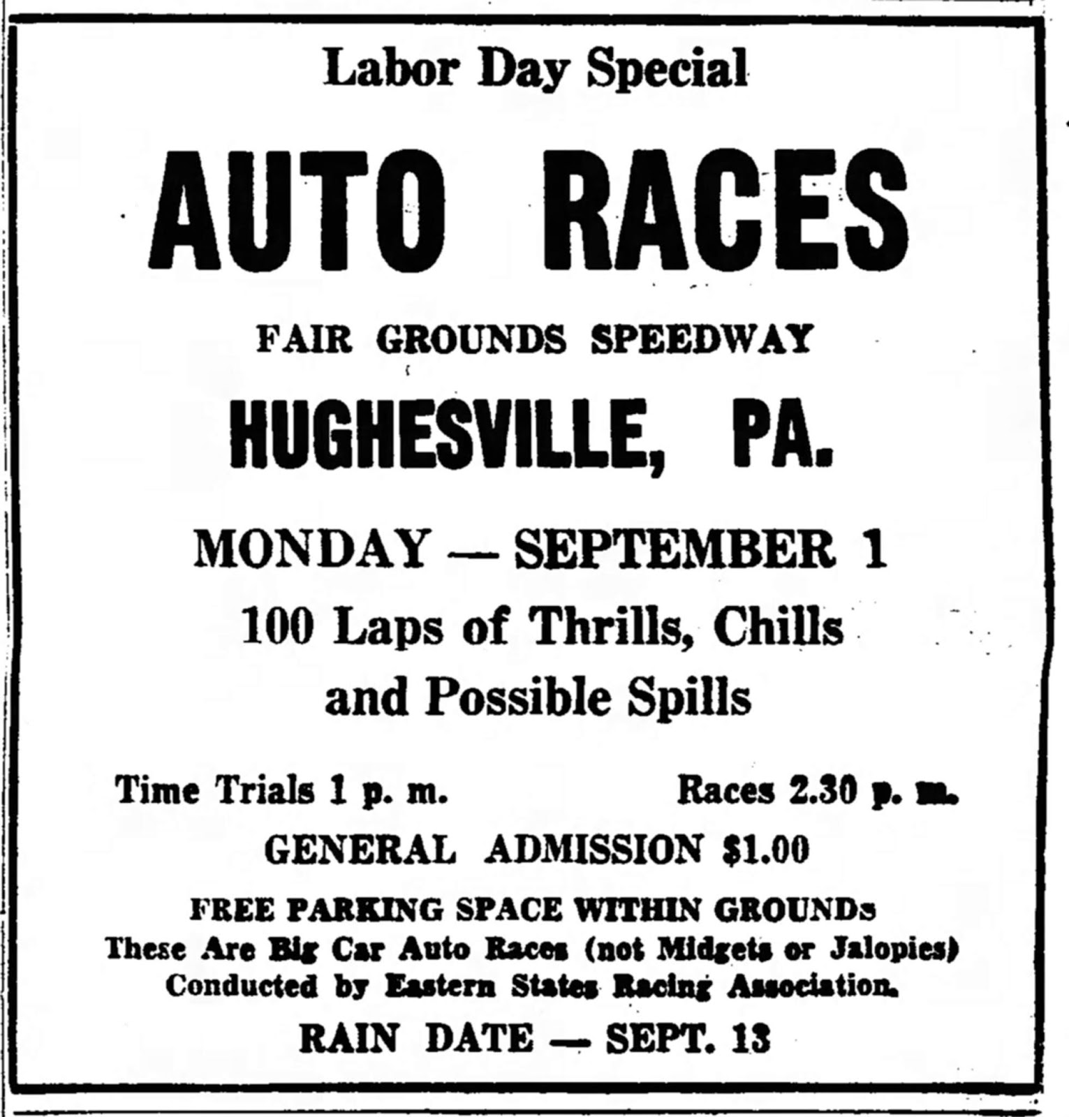 Valley Girl Views Hughesville Raceway