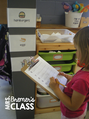 Fun & Free Literacy Centers for Kindergarten {love the spaghetti spelling!}