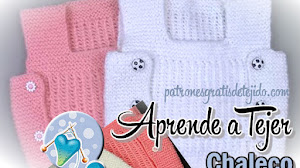 Chaleco para bebé de 1 año tejido con dos agujas / tutorial paso a paso