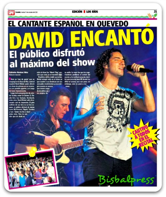 David Bisbal encanto en Quevedo Ecuador - Diario Super