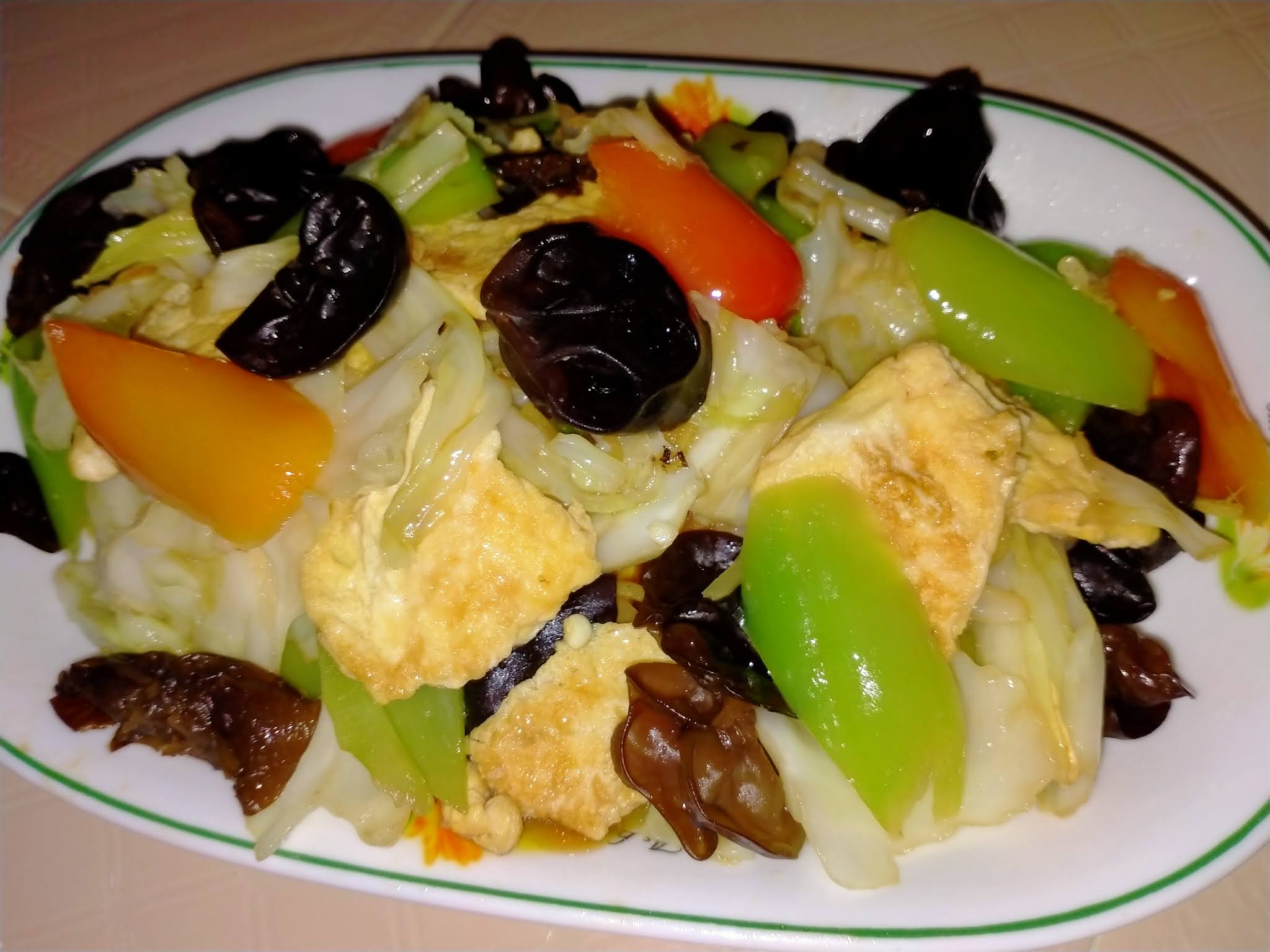 Cooking Pleasure STIR FRY CABBAGE WITH EGG OMELETTE