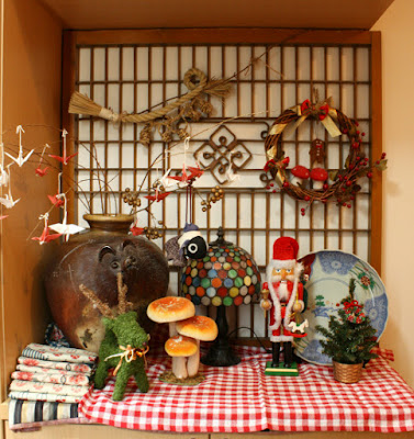 玄関のクリスマス飾り