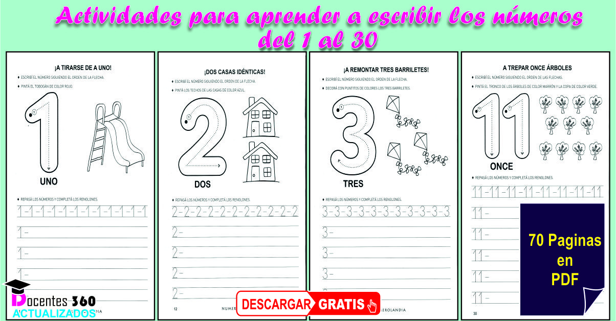Numerolandia Actividades Para Aprender A Escribir Los Numeros Del