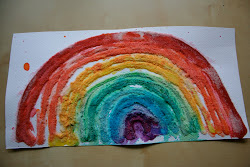 glue salt watercolor paintings paint dried pink