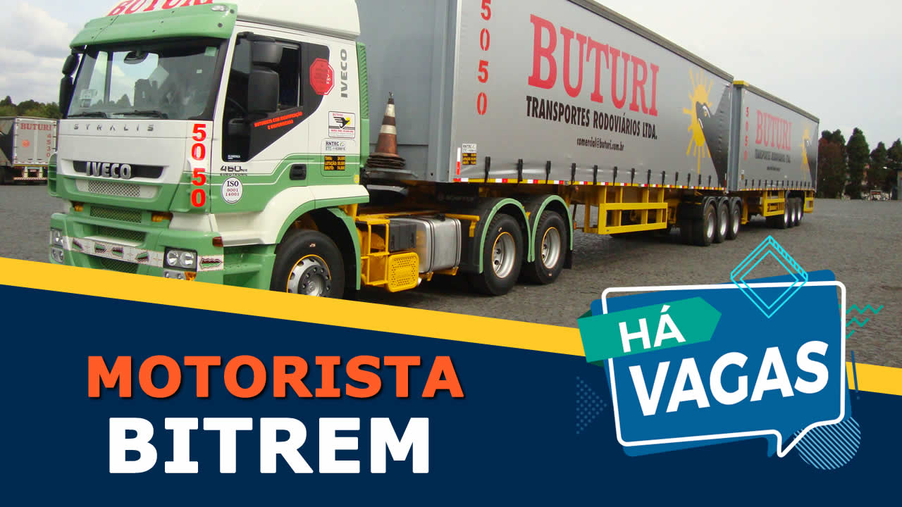 vaga para motorista bitrem