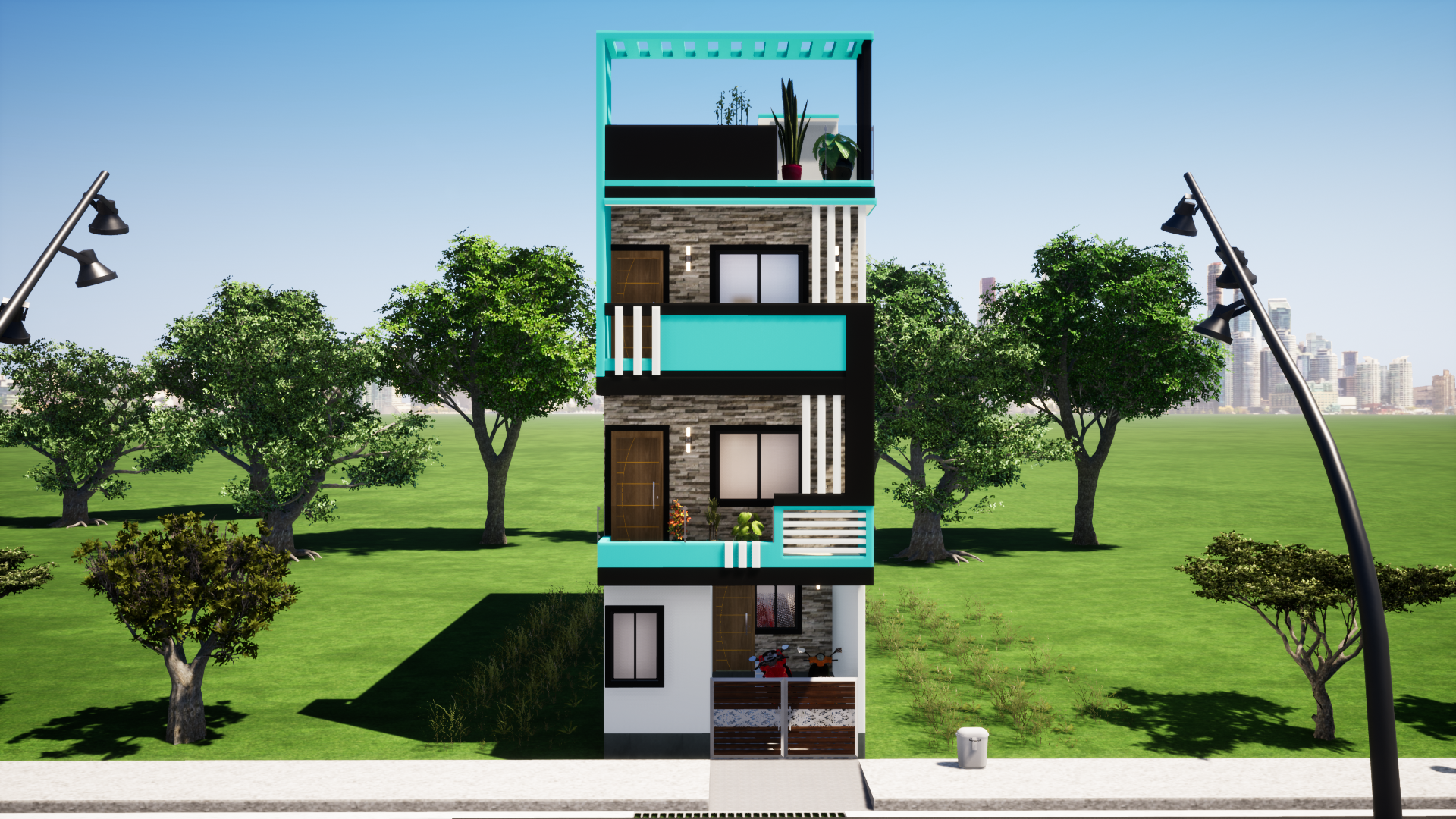 15'X40' House Design With Floor Plan And Elevation Adobe BoX