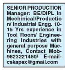 Production+manager+required+in+nagpur