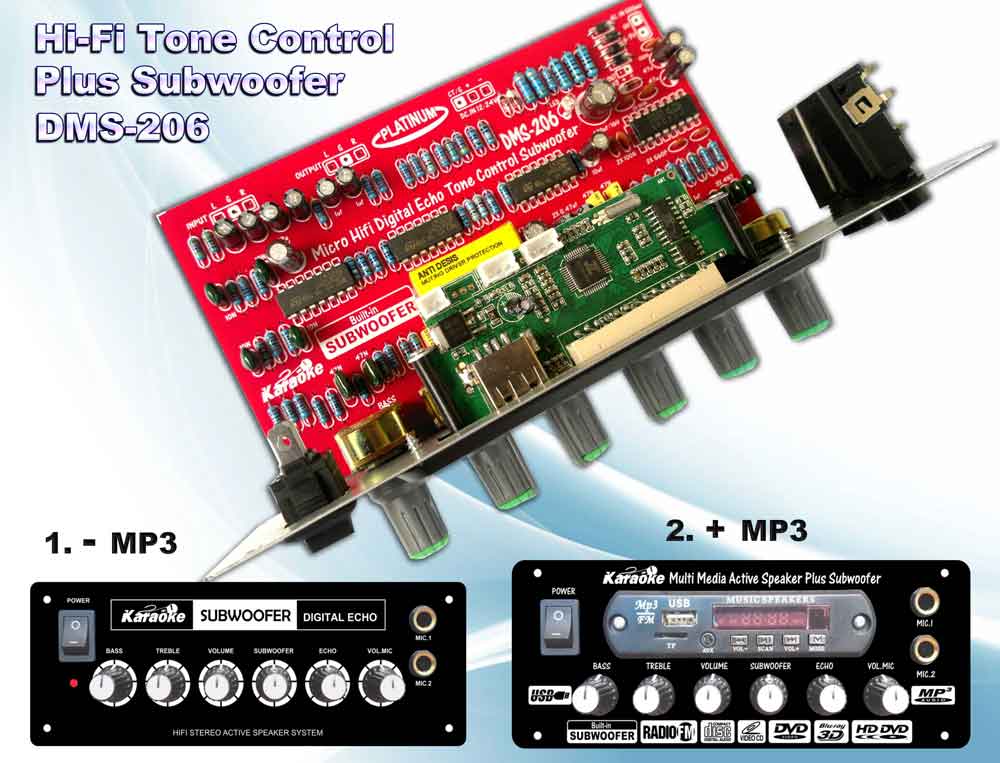 KIT TONE CONTROL SUB MP3 DMS206 ELECTRONIC PROJECT KITS