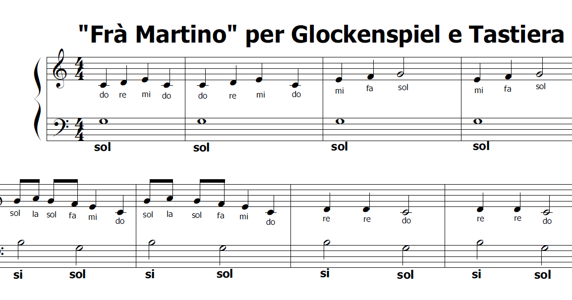 Musica E Spartiti Gratis Per Flauto Dolce Glockenspiel Fra Martino