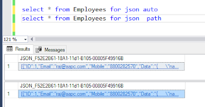 Create table with JSON type in SQL Server 2016. - AspTricks.net
