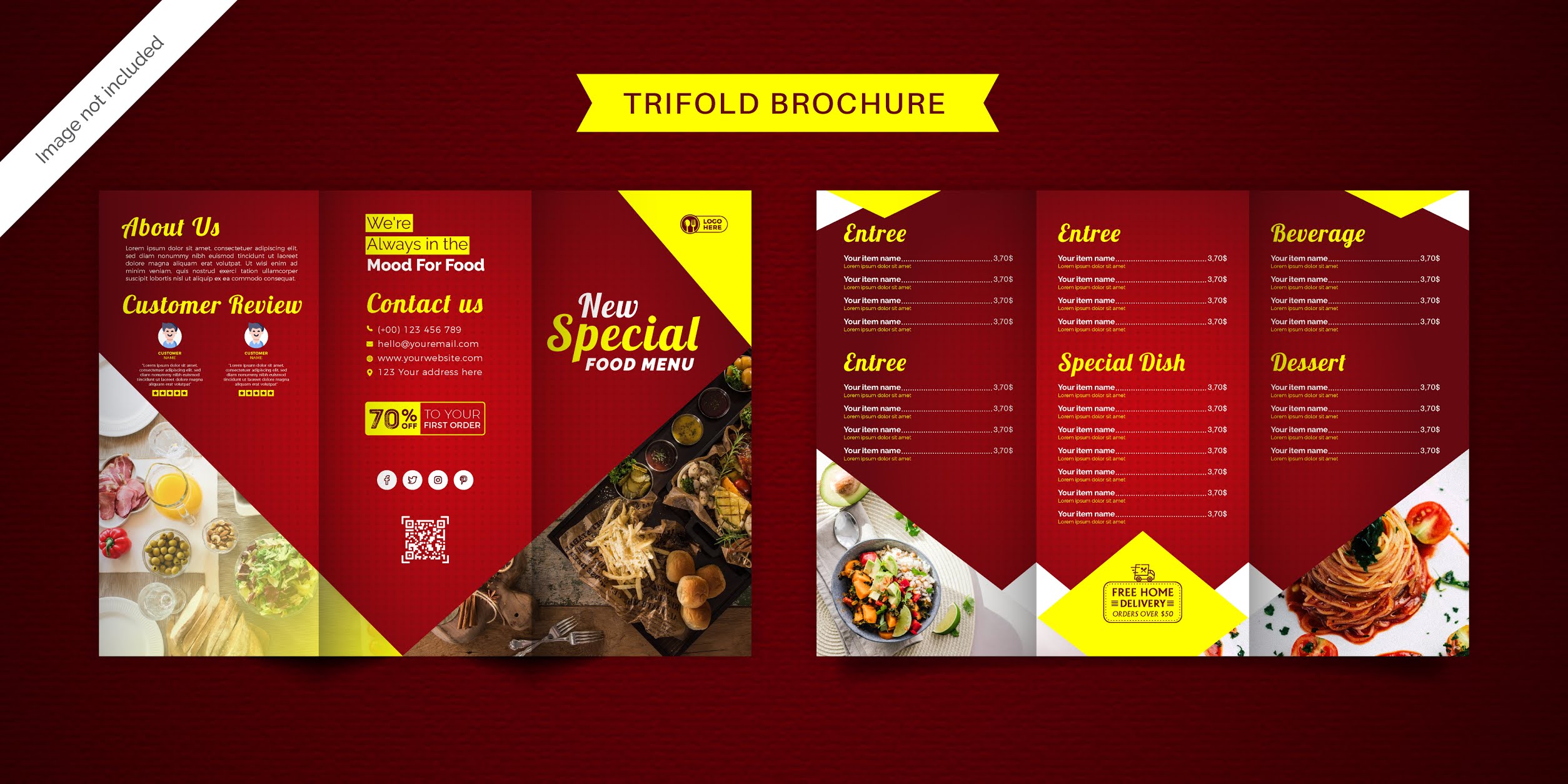 Free download food brochure 7 professional designs 2 set in vector format