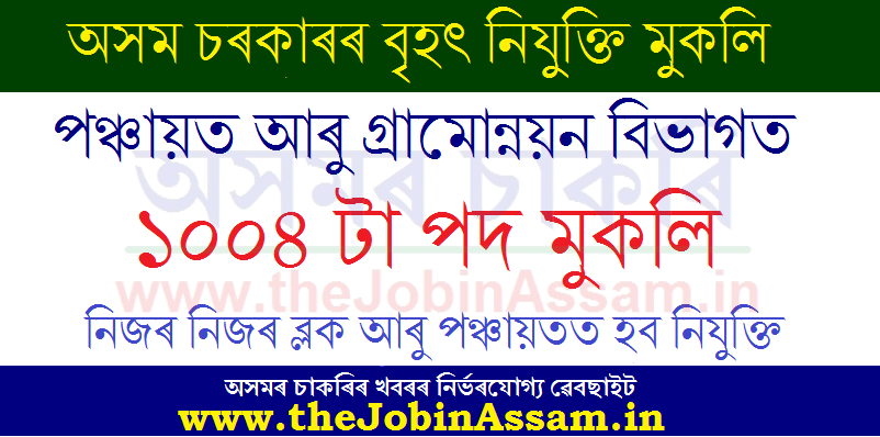 PNRD, Assam Recruitment 2020