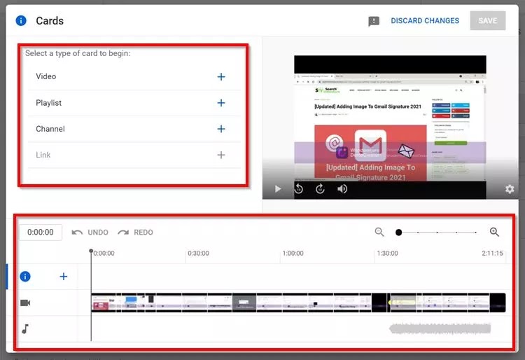 Implement YouTube Cards On Published Video