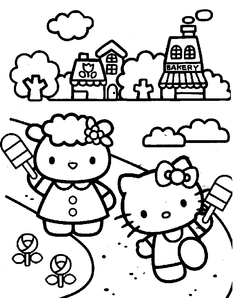 Hello Kitty and Friends Coloring Pages - Slim Image