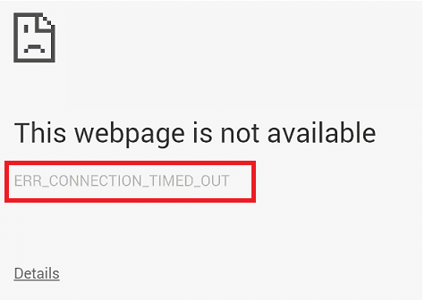Chrome에서 연결 시간이 초과되었습니다.