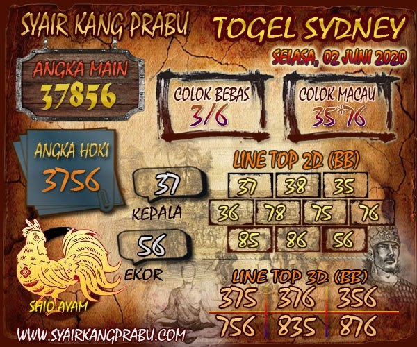 SYAIR TOGEL SYDNEY SELASA 02 JUNI 2020