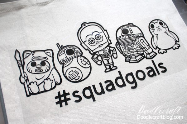 Star Wars Squad Goals Cricut Iron On Tote