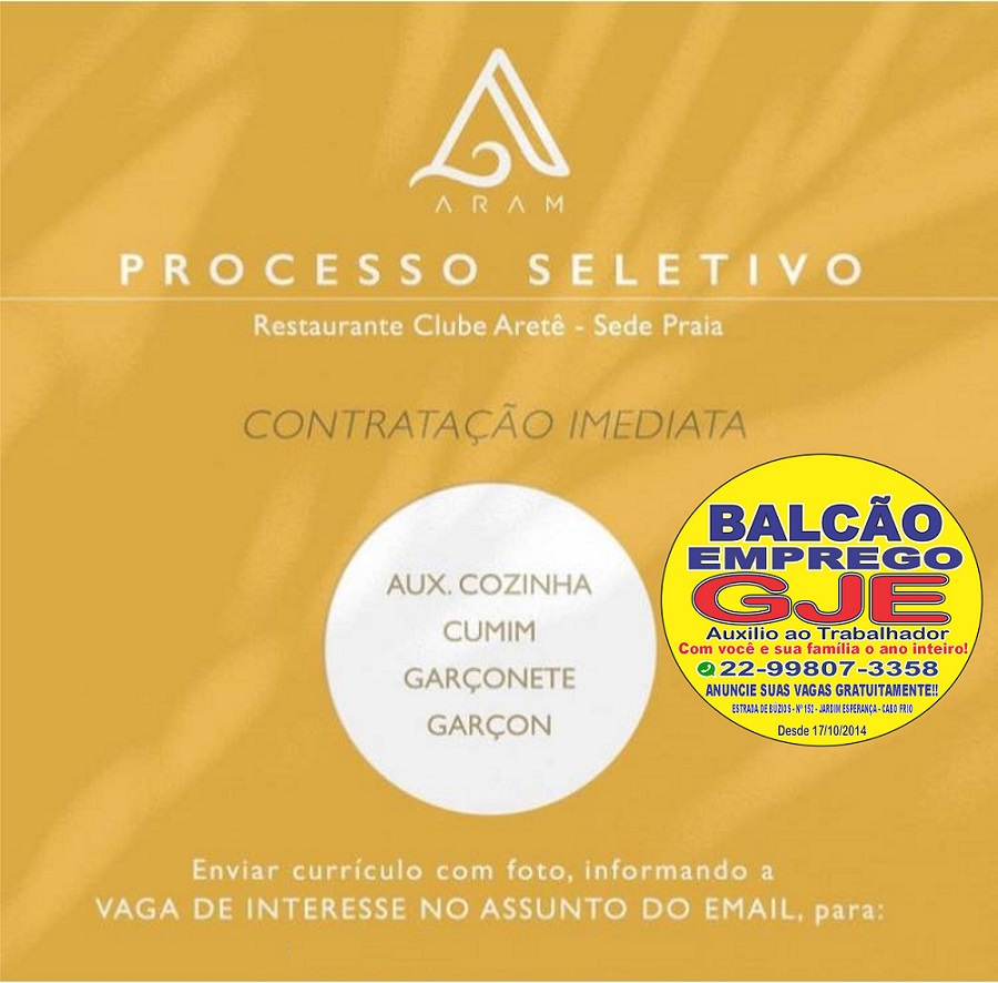 VAGAS PARA AUXILIAR DE COZINHA CUMIM GARÇOM PARA RESTAURANTE EM BÚZIOS VAGAS PARA AUXILIAR DE COZINHA CUMIM GARÇOM PARA RESTAURANTE EM BÚZIOS
