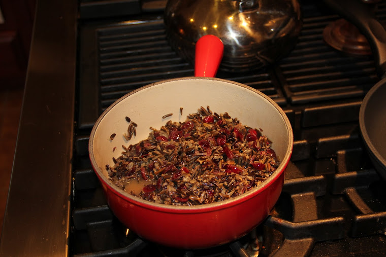 Add the dried Cranberries and plump.