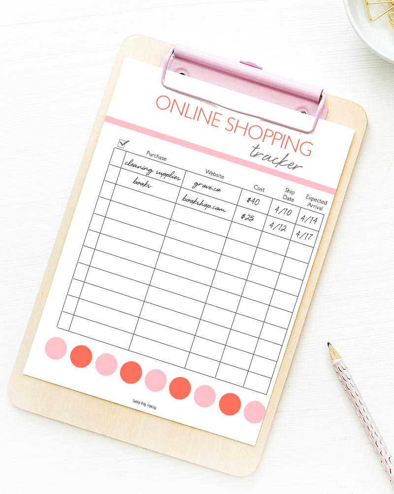 Keep Track Of Online Shopping With A Free Printable Planner Page | Sunny  Day Family